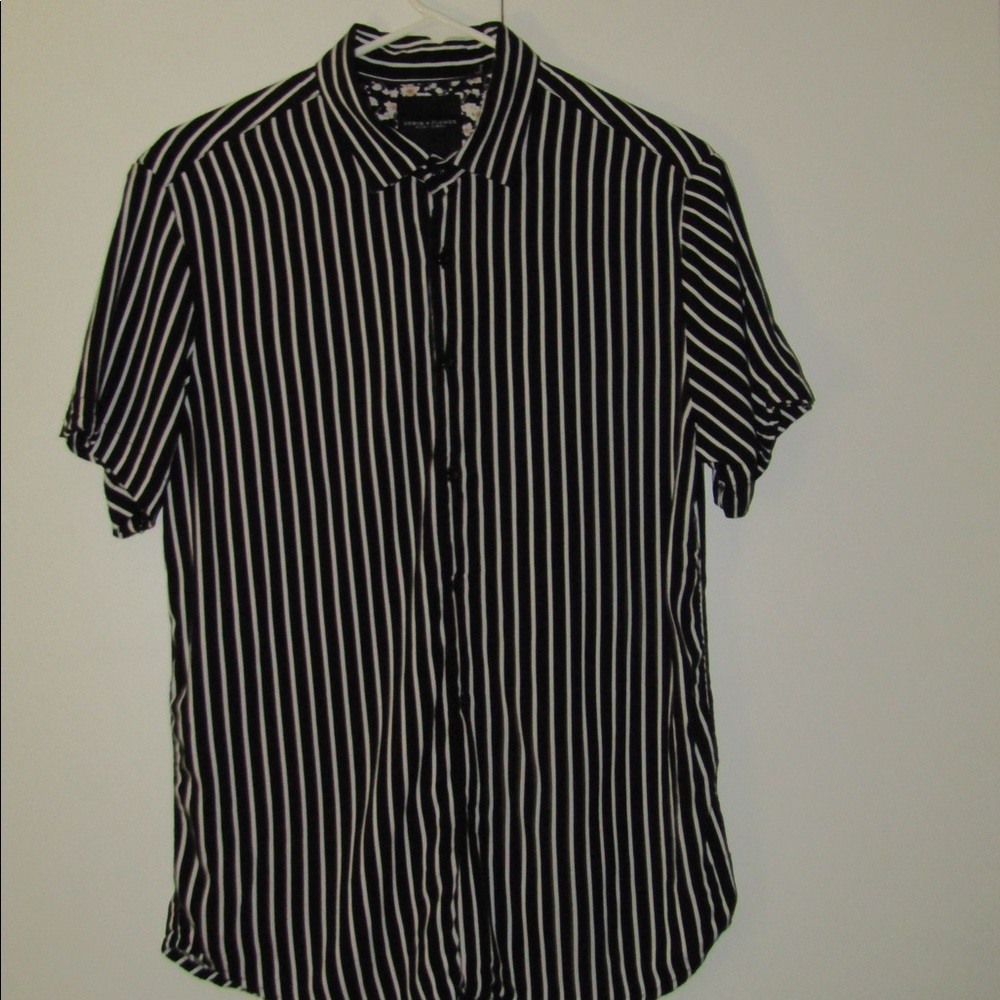 Denim & Flower Button-Down Shirt